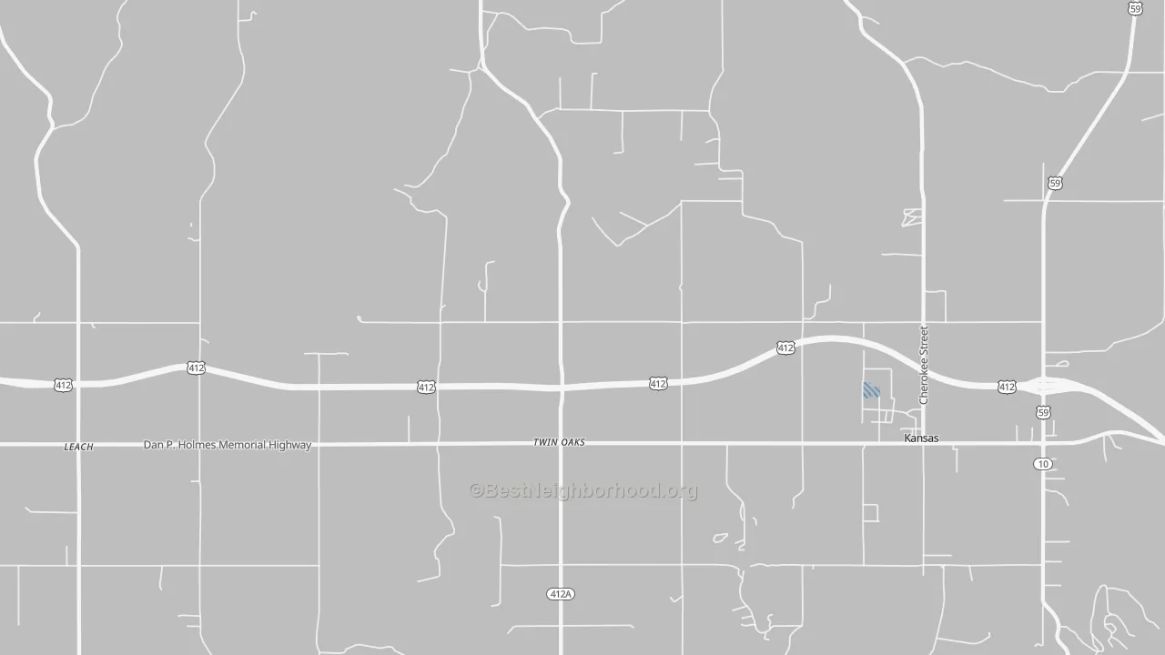Transit Grade map of Twin Oaks, OK