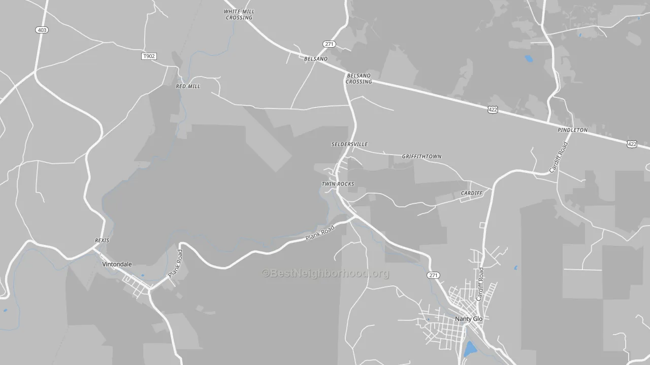Transit Grade map of Twin Rocks, PA