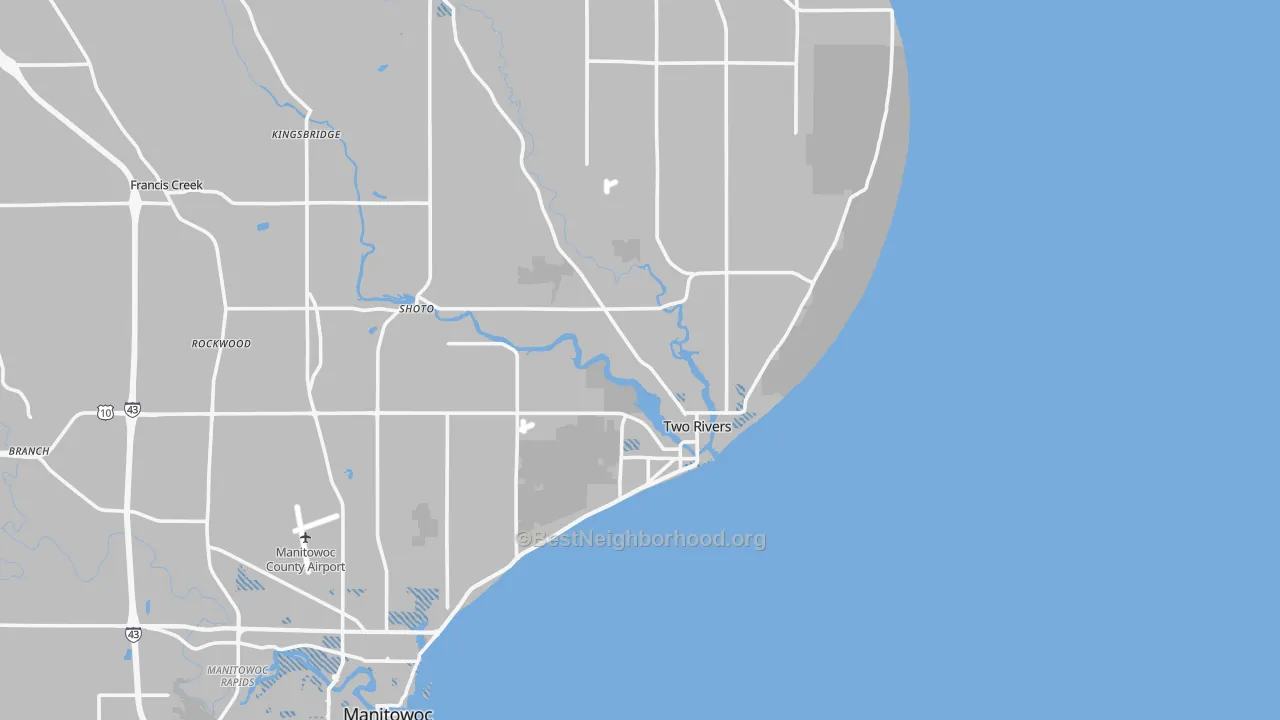 Transit Grade map of Two Rivers, WI