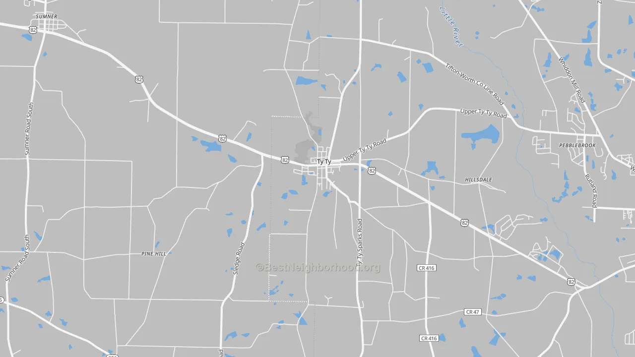Transit Grade map of Ty Ty, GA
