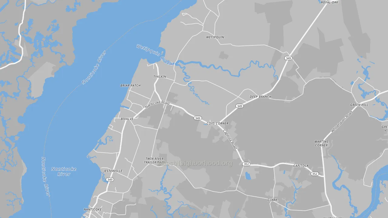 Transit Grade map of Tyaskin, MD