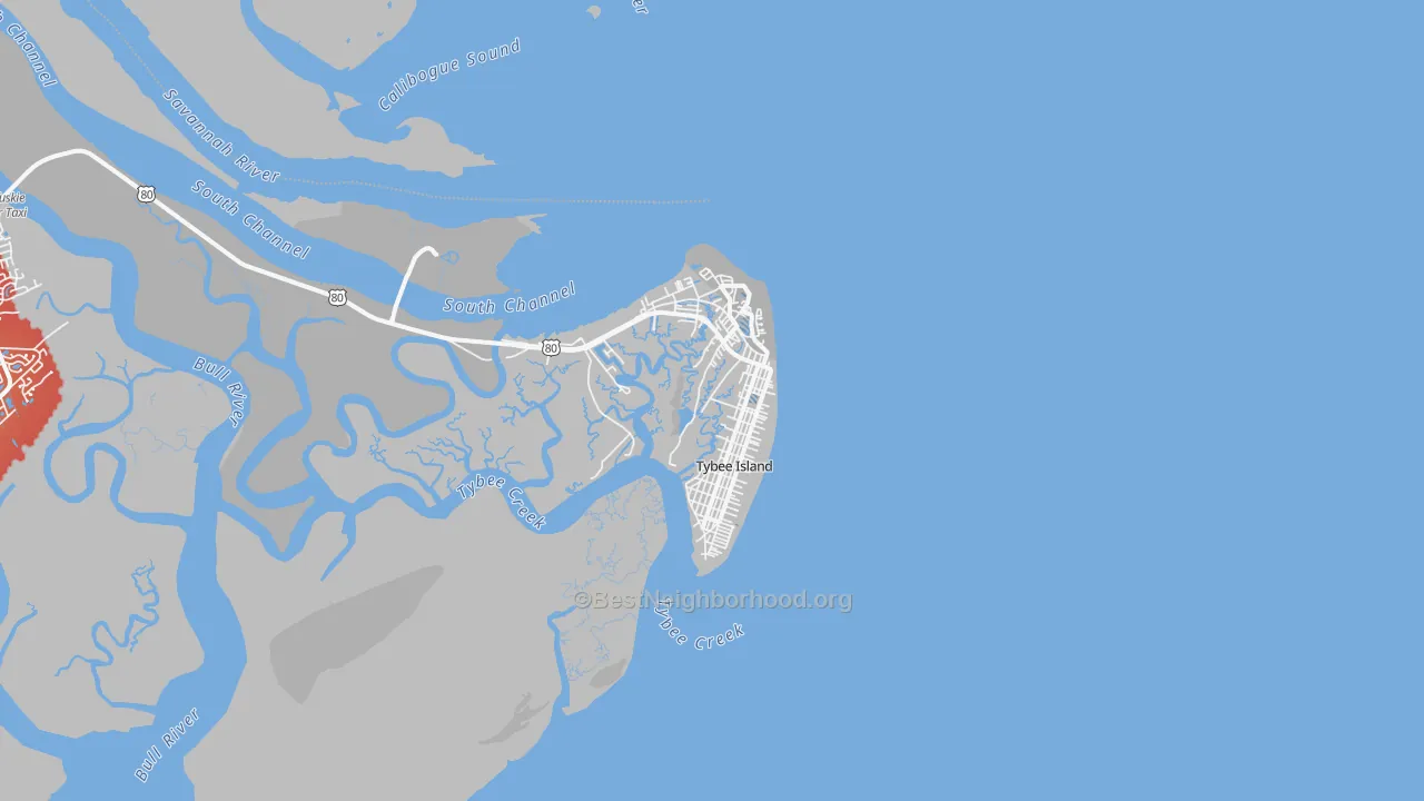 Transit Grade map of Tybee Island, GA