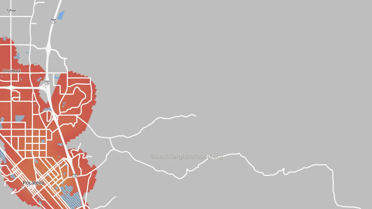 Transit Grade map of Tyhee, ID