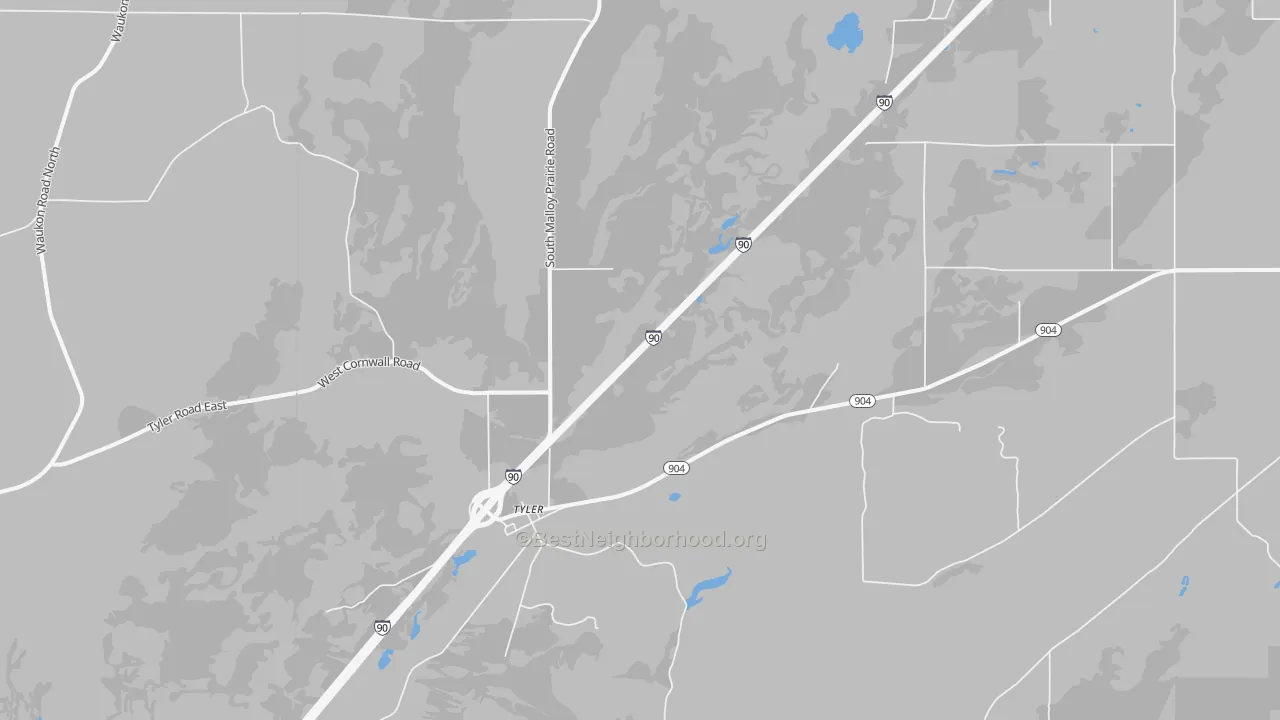 Transit Grade map of Tyler, WA