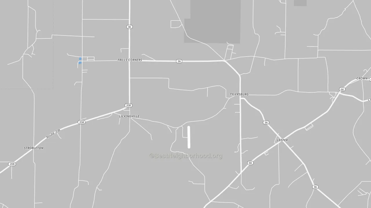 Transit Grade map of Tylersburg, PA