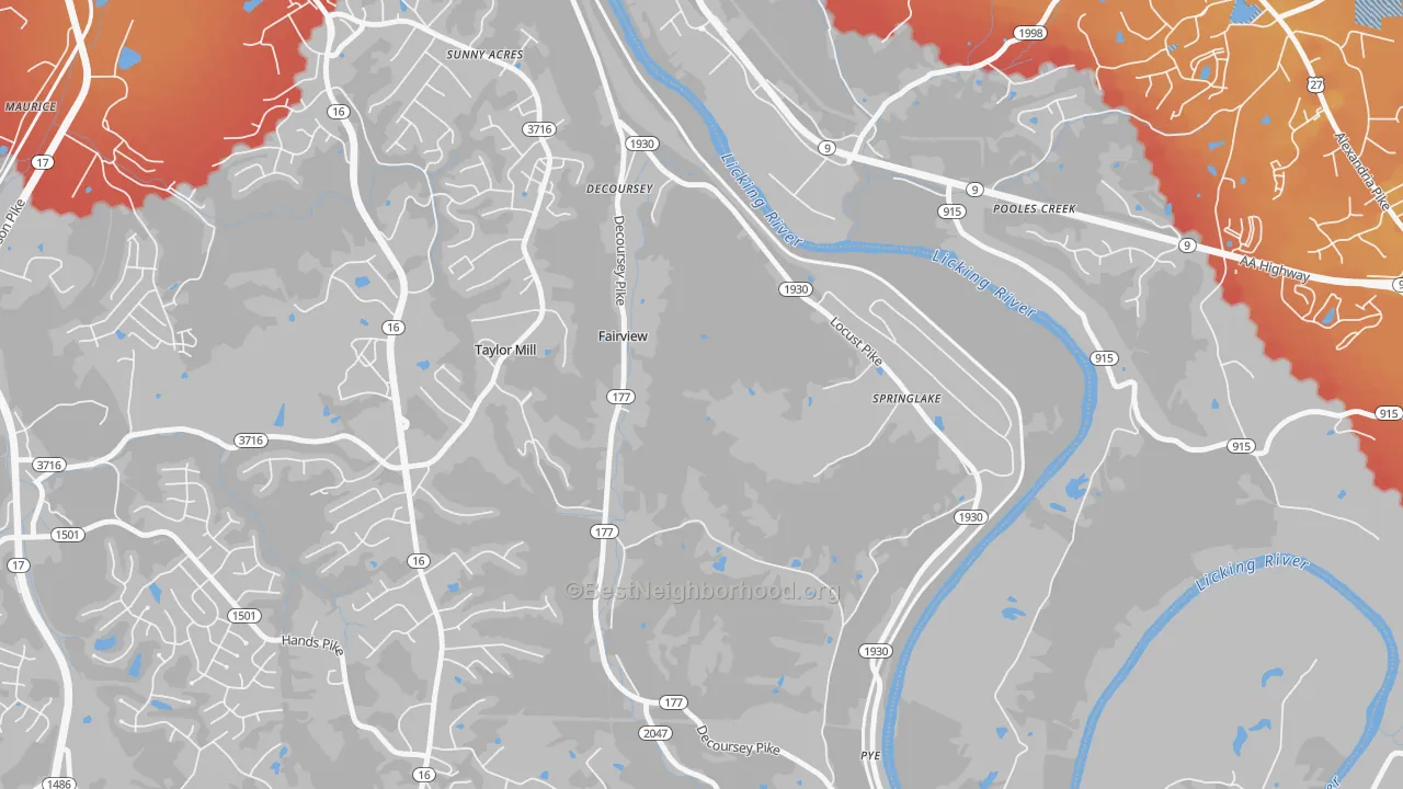 Transit Grade map of Tylor Mill, KY