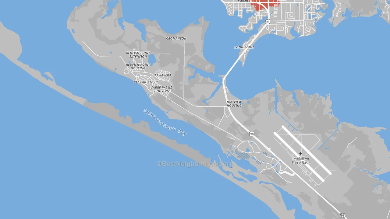 Transit Grade map of Tyndall AFB, FL