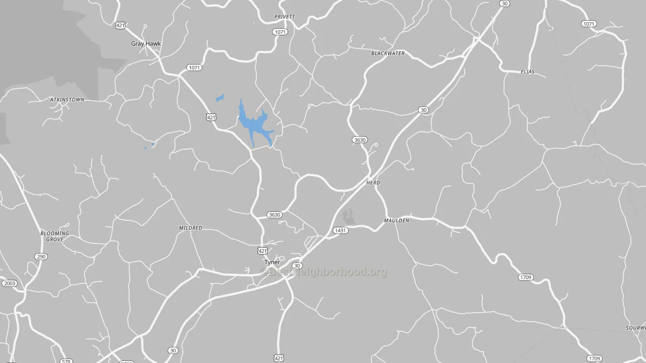 Transit Grade map of Tyner, KY