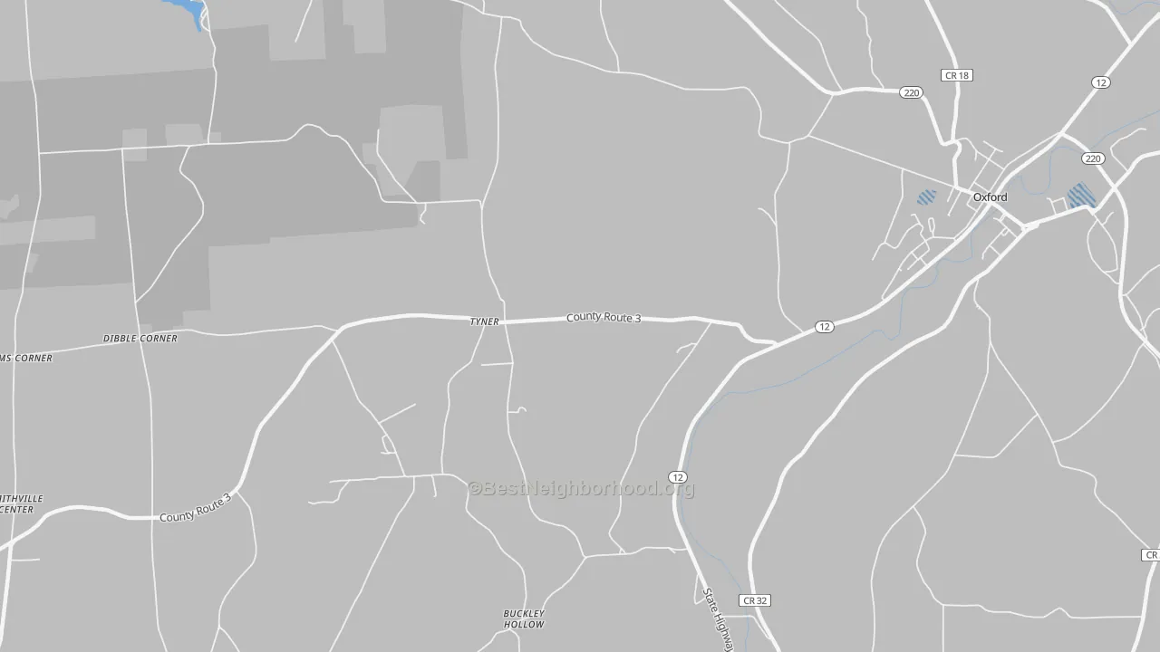 Transit Grade map of Tyner, NY