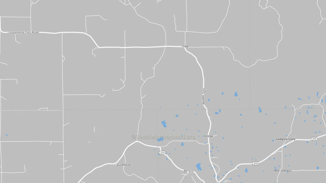Transit Grade map of Tyro, MS