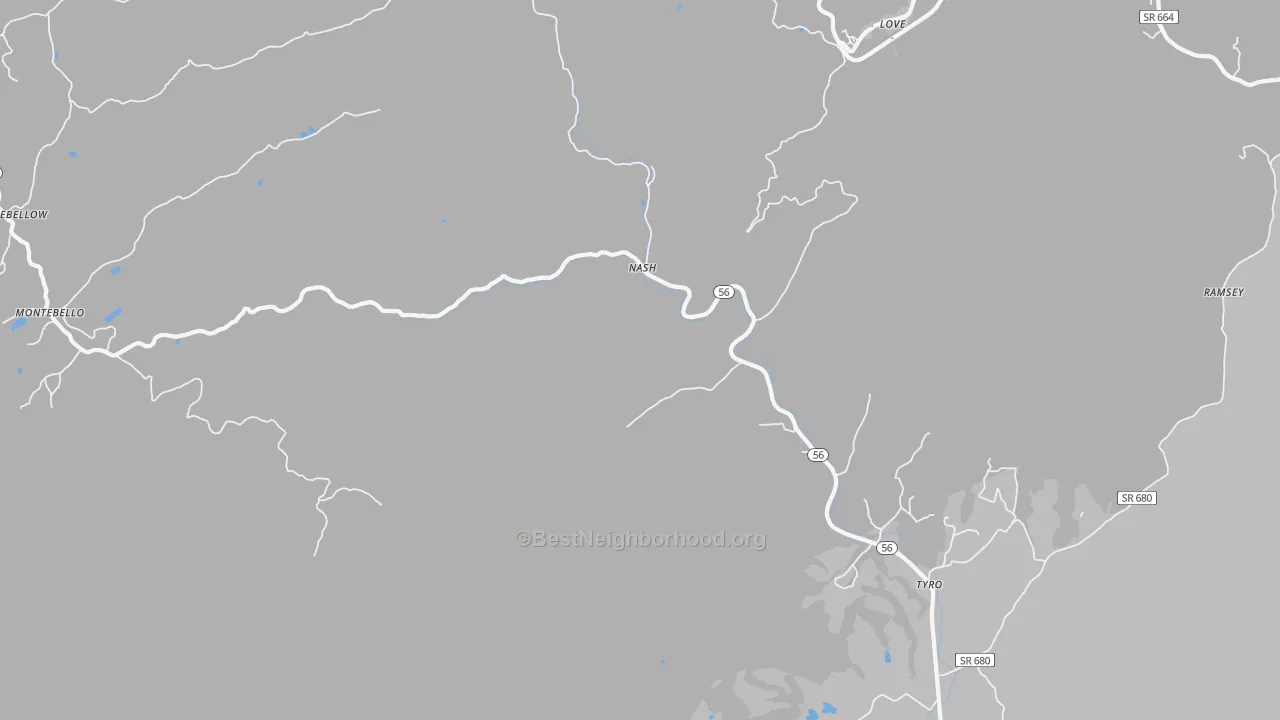 Transit Grade map of Tyro, VA
