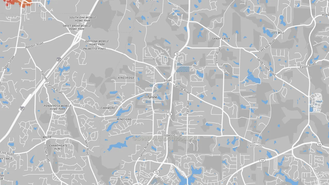 Transit Grade map of Tyrone, GA