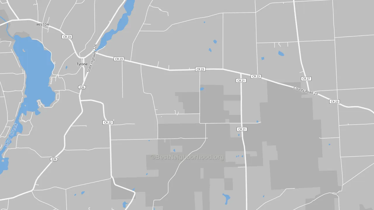 Transit Grade map of Tyrone, NY