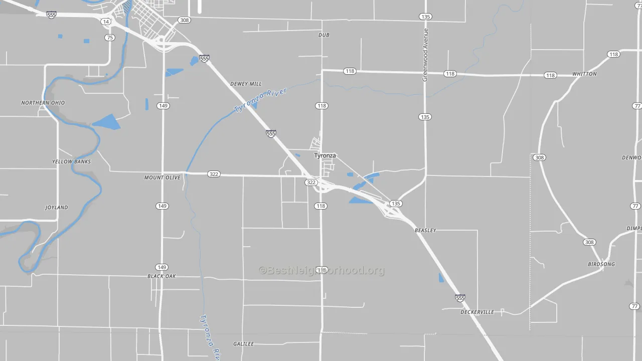 Transit Grade map of Tyronza, AR