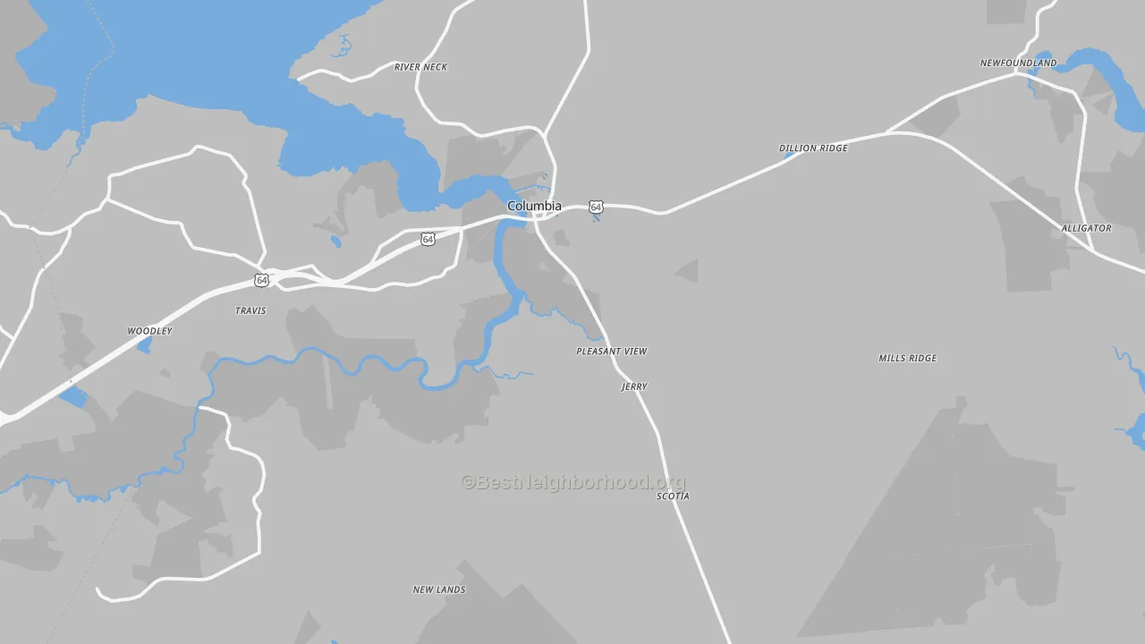 Transit Grade map of Tyrrell County, NC