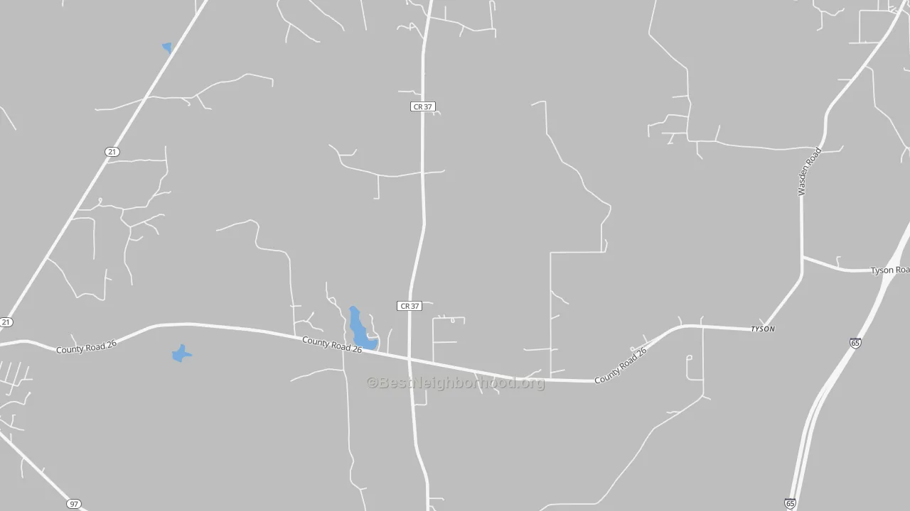 Transit Grade map of Tyson, AL