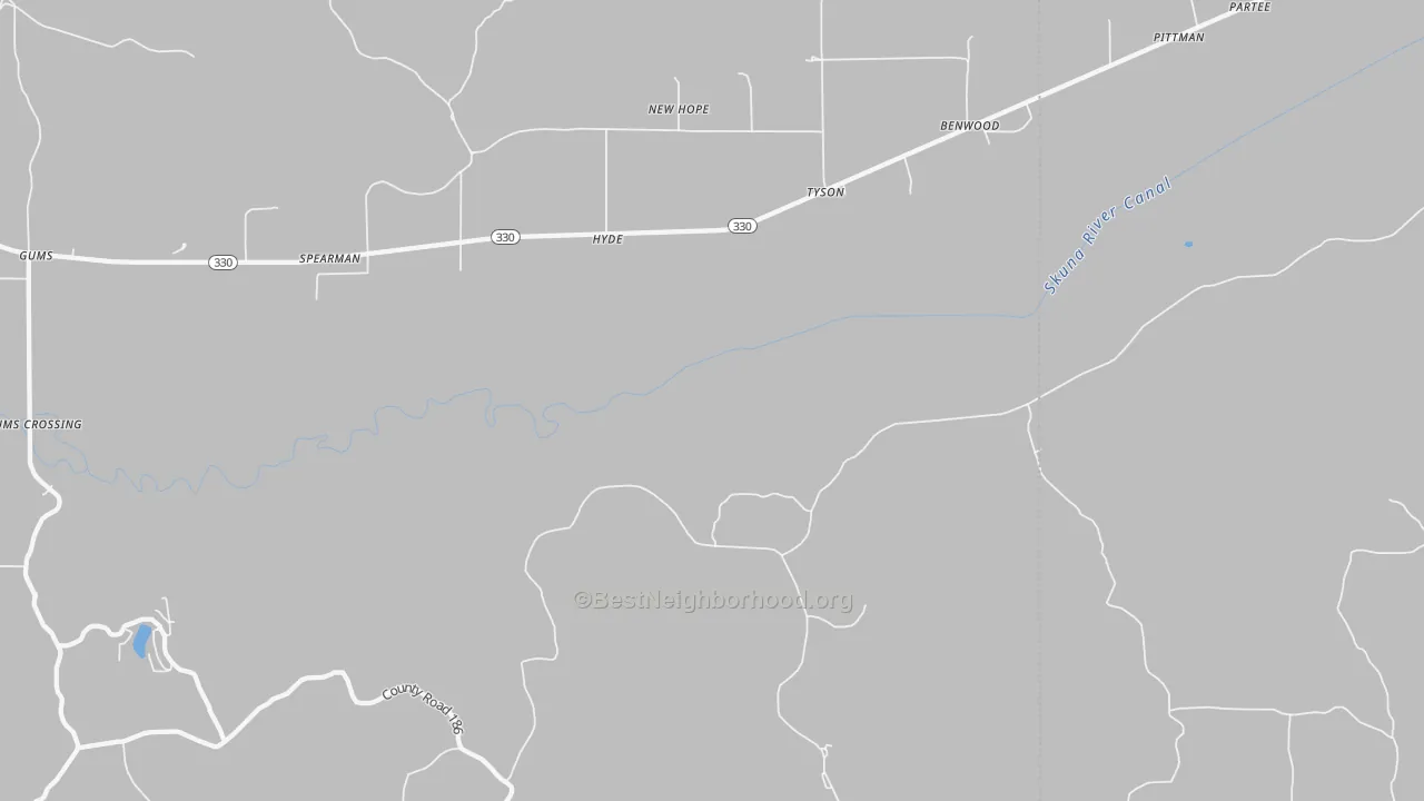 Transit Grade map of Tyson, MS