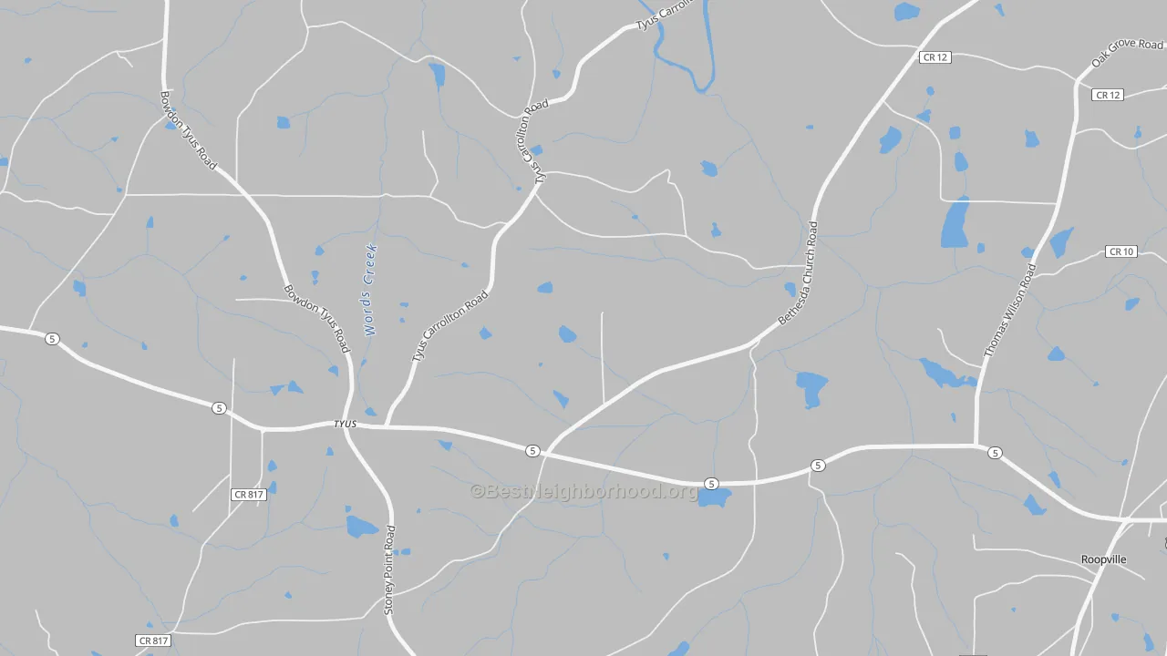 Transit Grade map of Tyus, GA