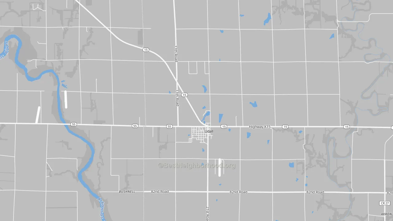 Transit Grade map of Udall, KS