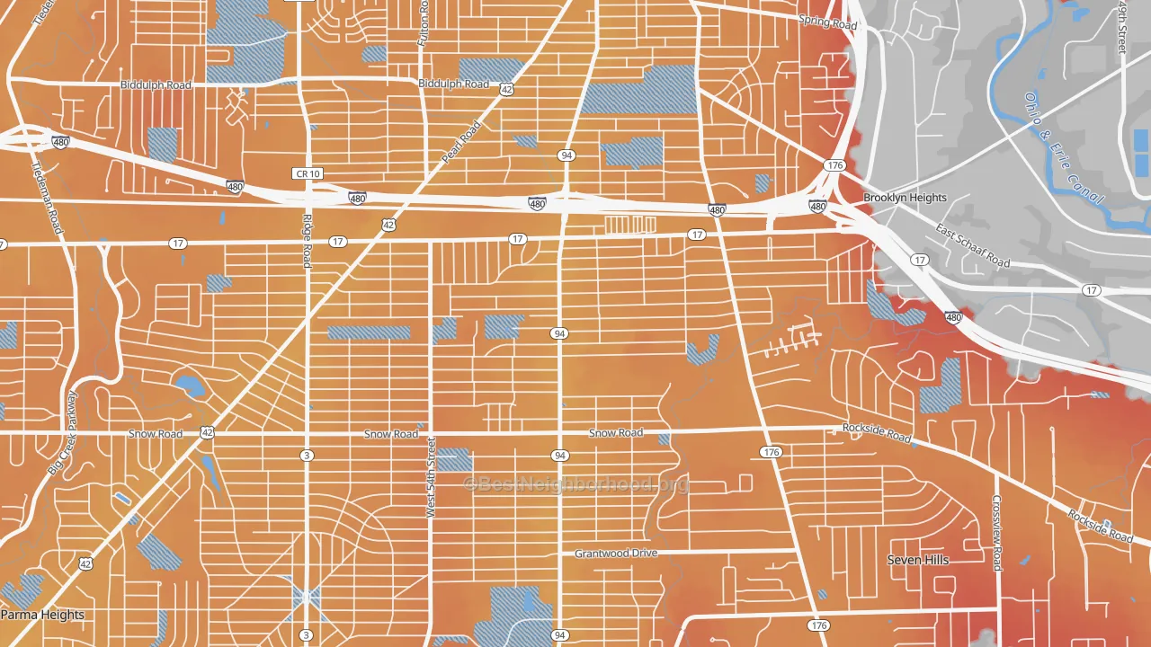 Transit Grade map of Ukrainian Village, Parma, OH