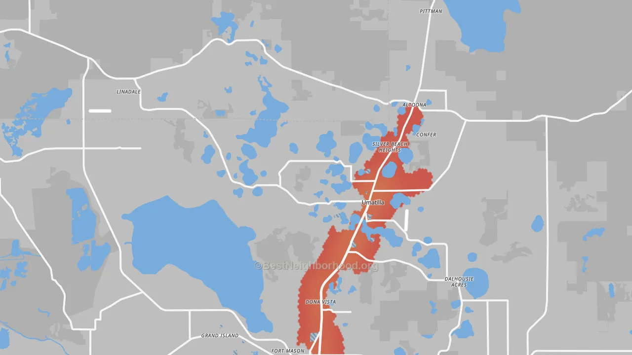Transit Grade map of Umatilla, FL