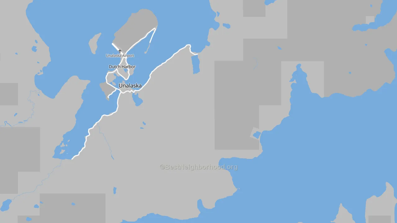 Transit Grade map of Unalaska, AK