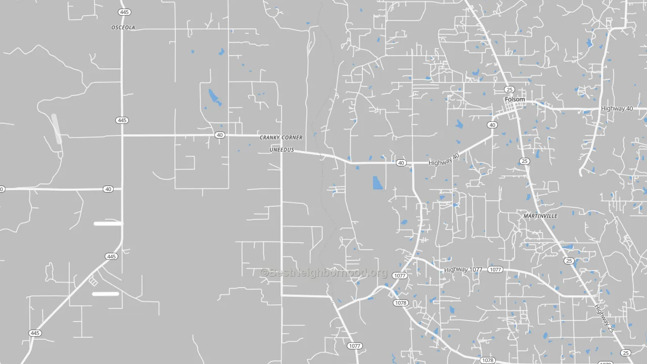 Transit Grade map of Uneedus, LA