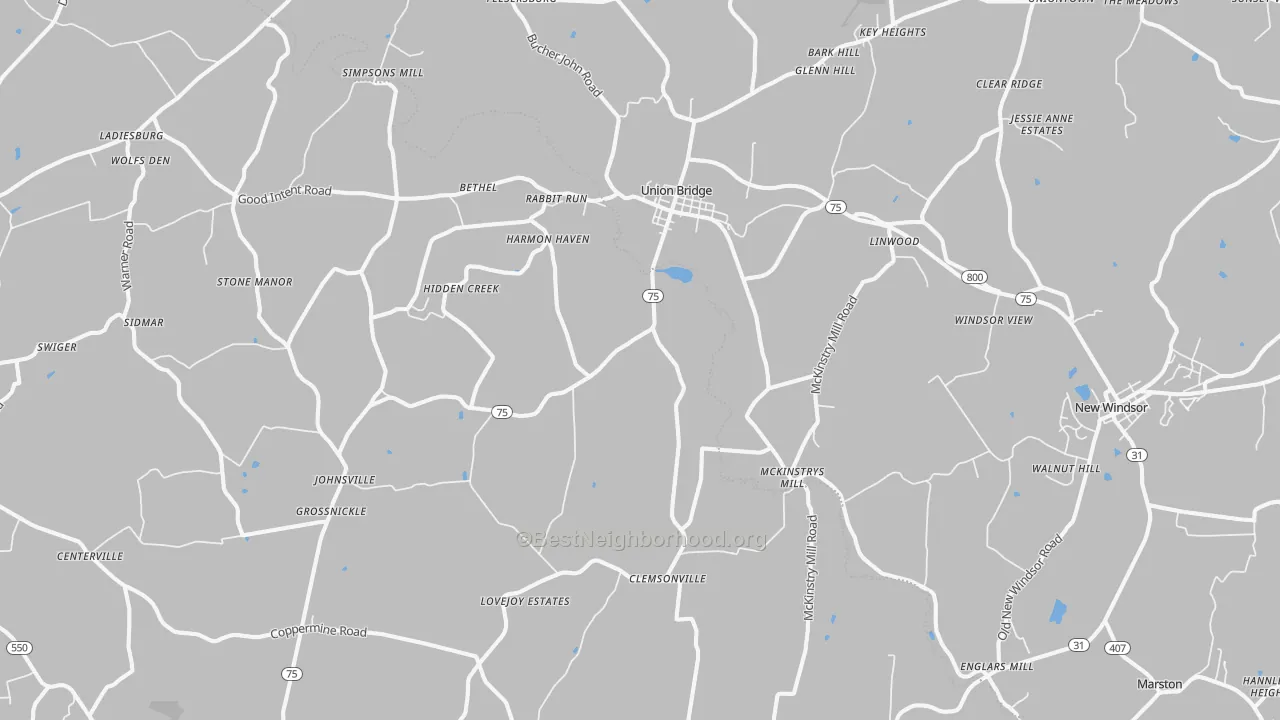 Transit Grade map of Union Bridge, MD