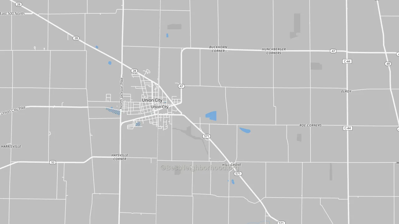 Transit Grade map of Union City, OH