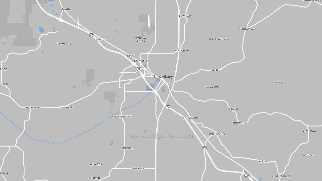 Transit Grade map of Union County, MS