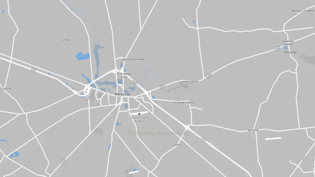 Transit Grade map of Union County, OH