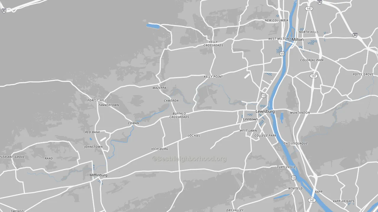 Transit Grade map of Union County, PA