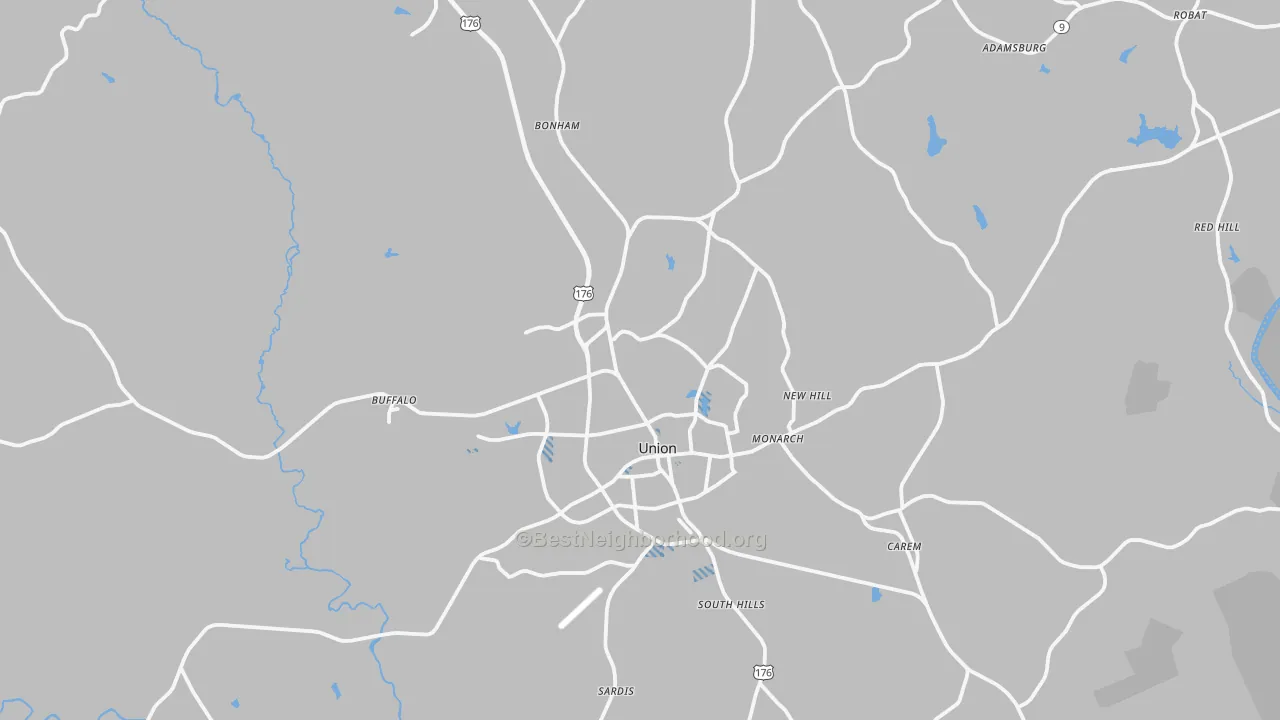 Transit Grade map of Union County, SC