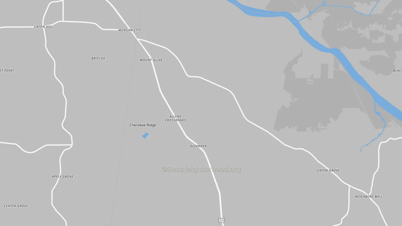Transit Grade map of Union Grove, AL