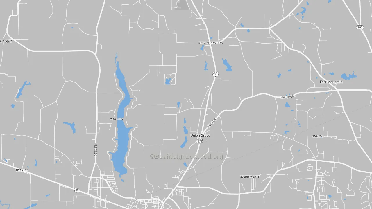 Transit Grade map of Union Grove, TX