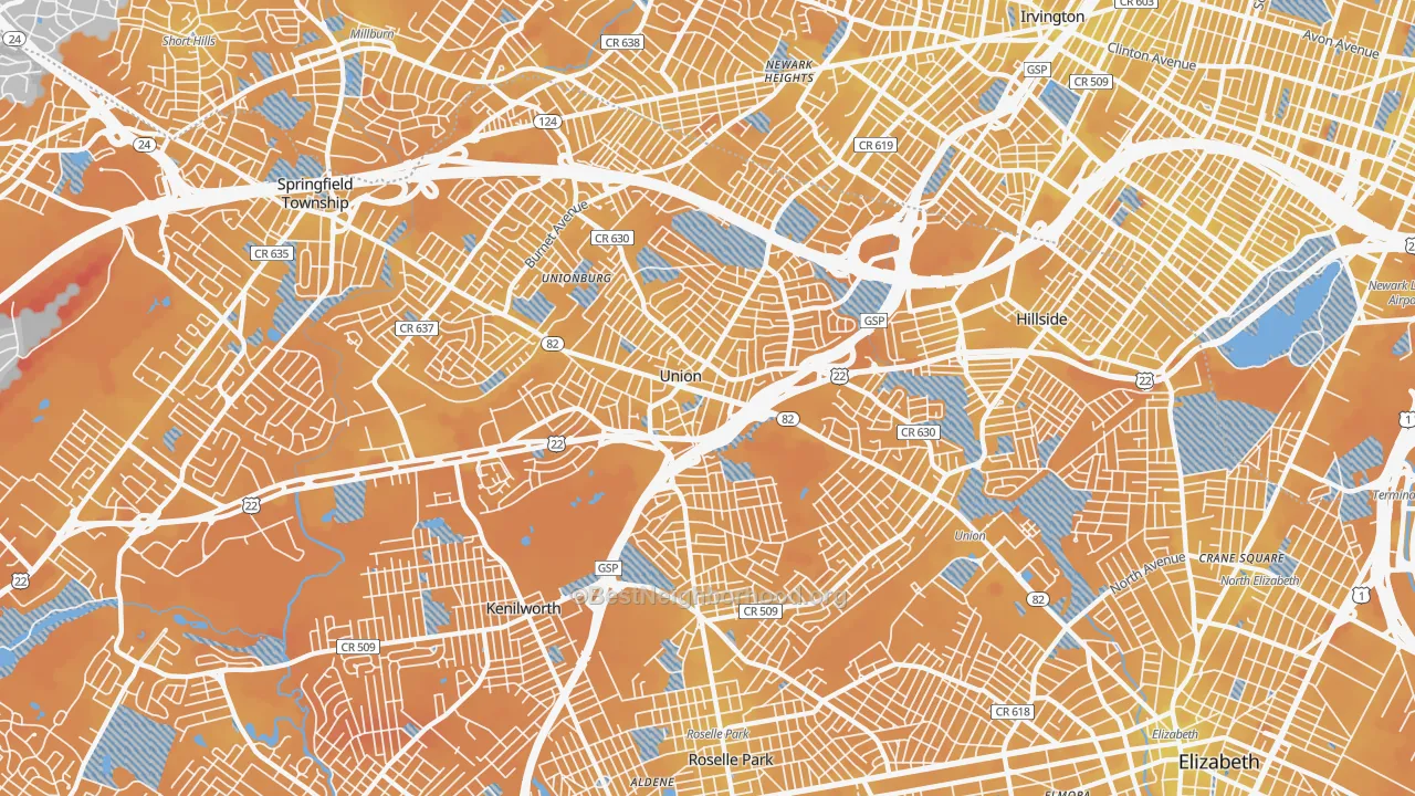 Transit Grade map of Union, NJ