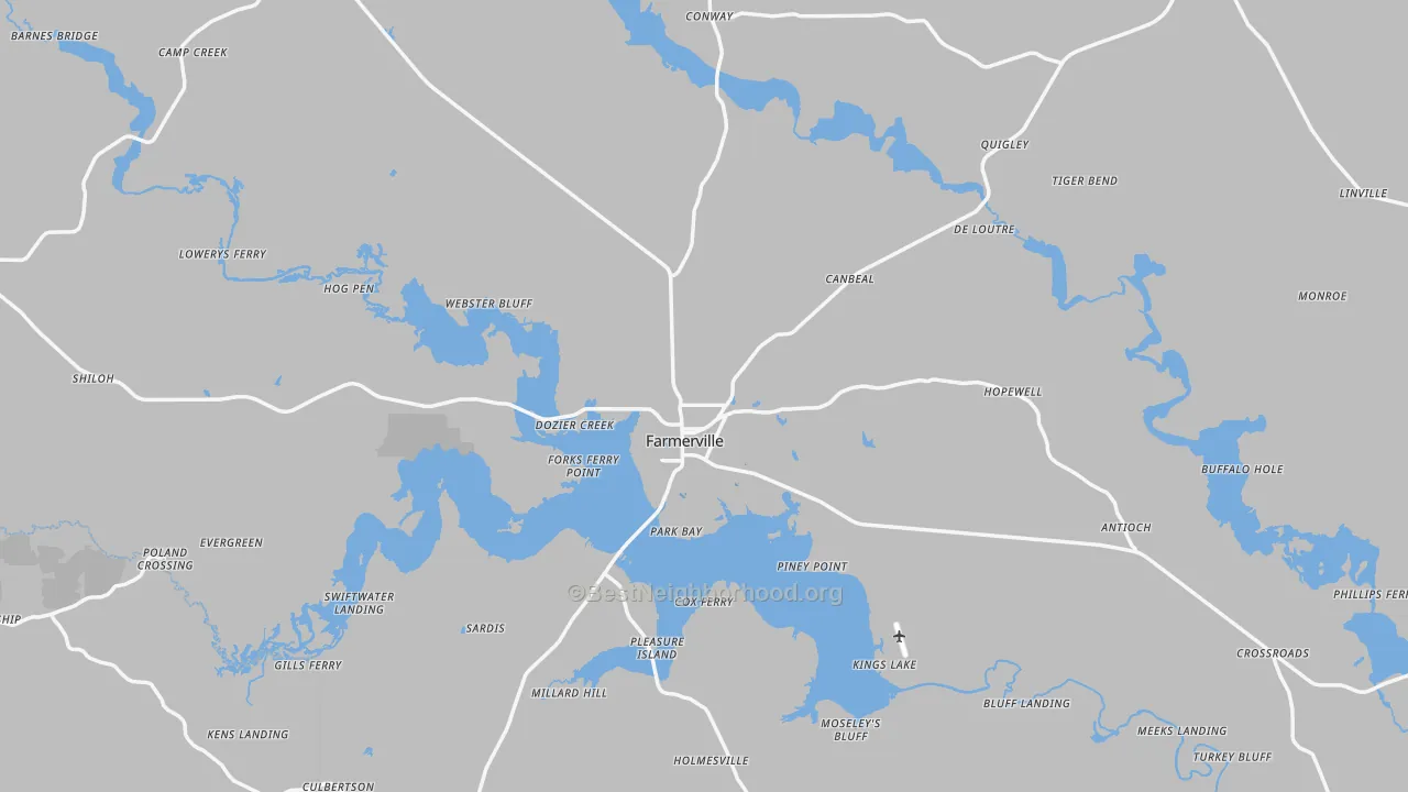 Transit Grade map of Union Parish, LA
