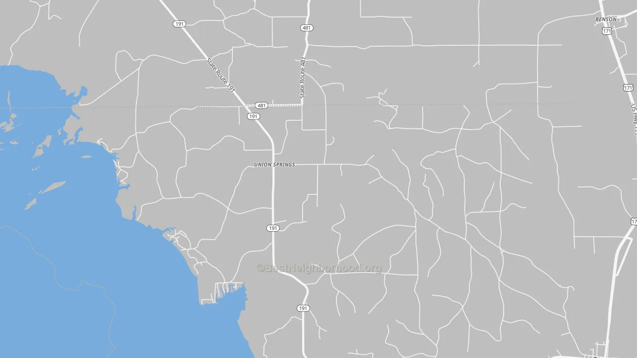 Transit Grade map of Union Springs, LA