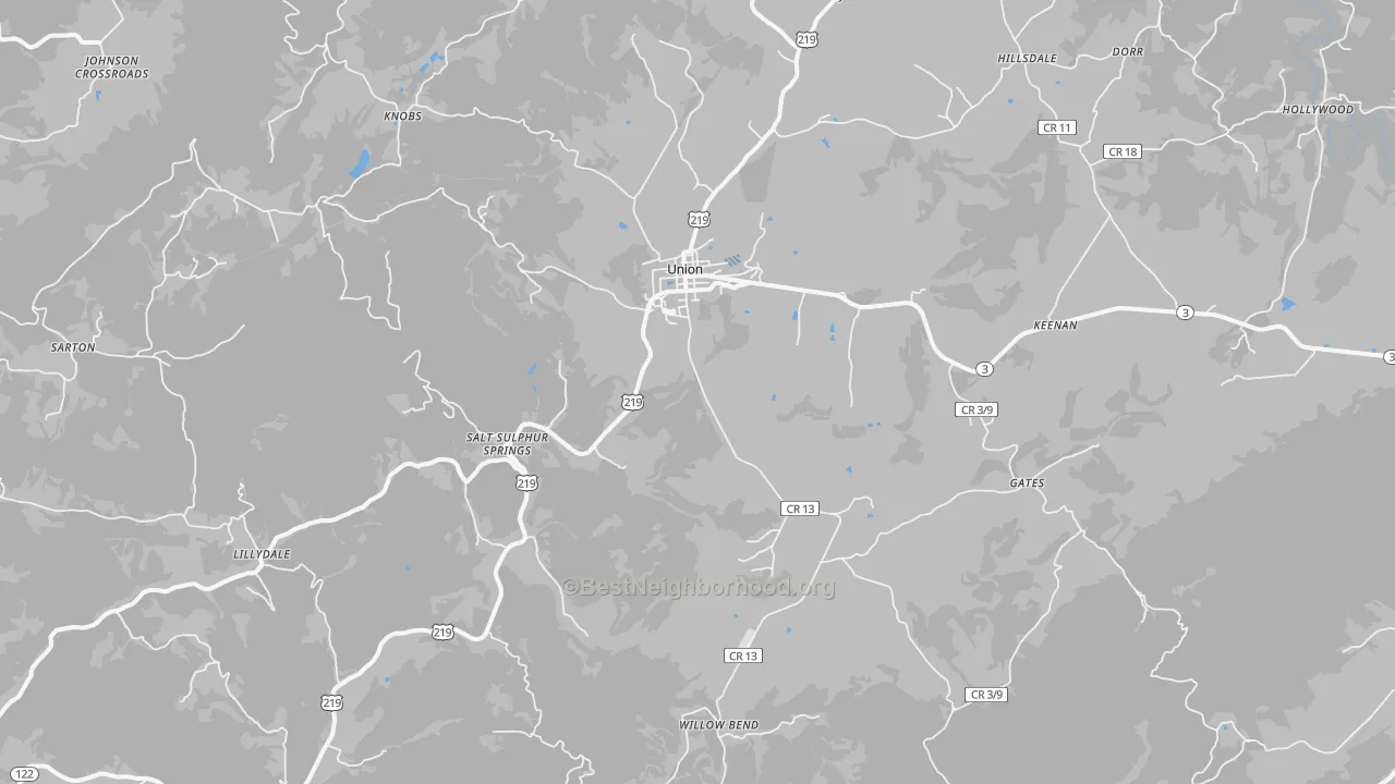 Transit Grade map of Union, WV