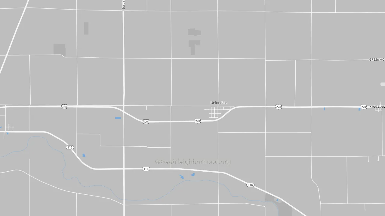 Transit Grade map of Uniondale, IN