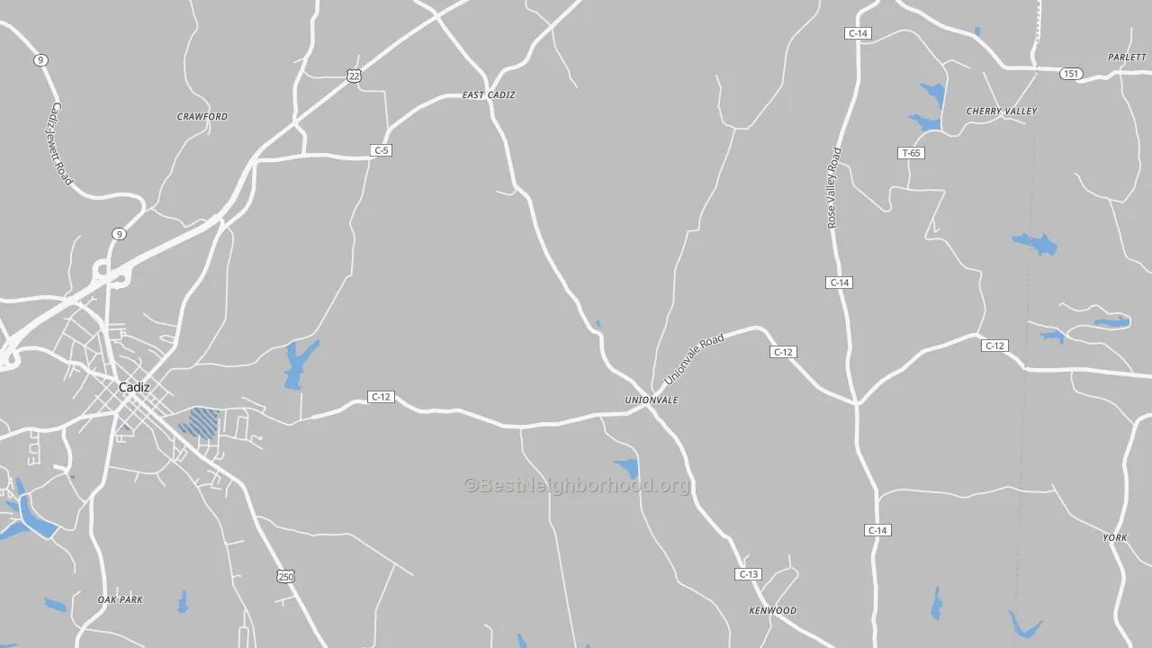 Transit Grade map of Unionvale, OH
