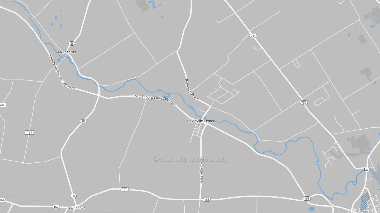 Transit Grade map of Unionville Center, OH