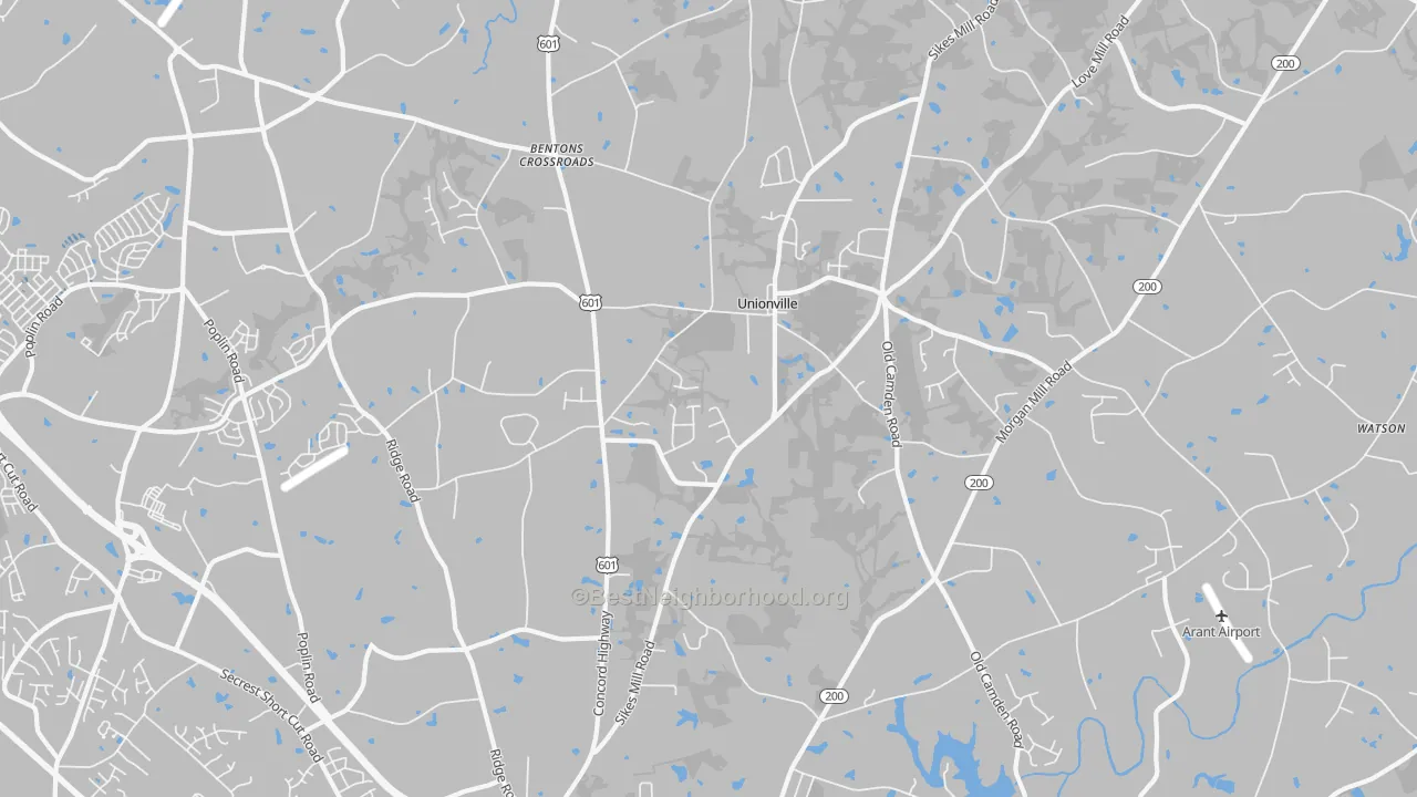 Transit Grade map of Unionville, NC
