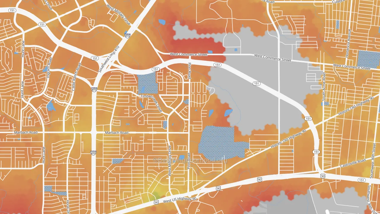 Transit Grade map of United Westwood, San Antonio, TX
