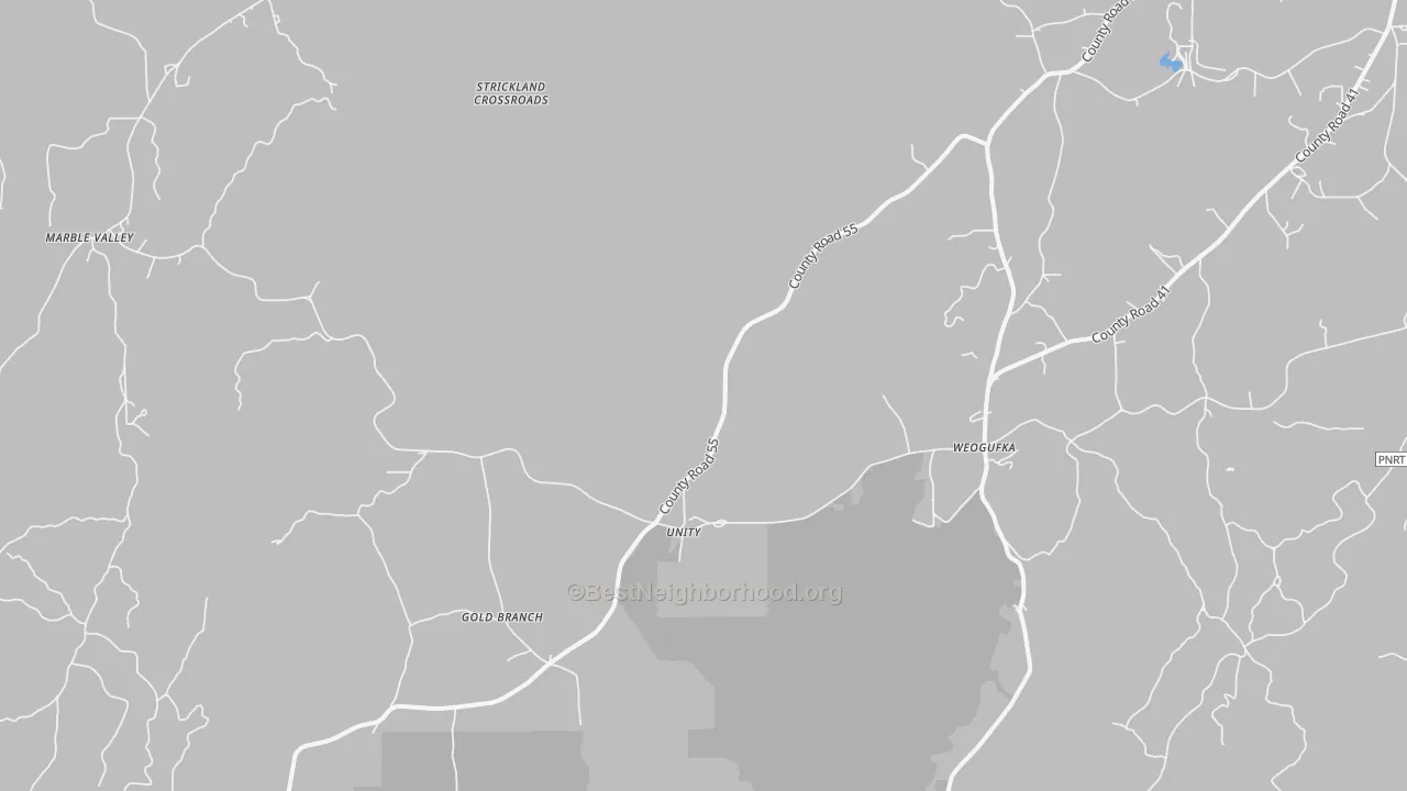 Transit Grade map of Unity, AL