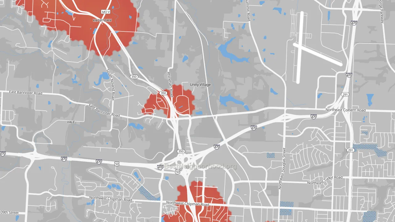 Transit Grade map of Unity Village, MO