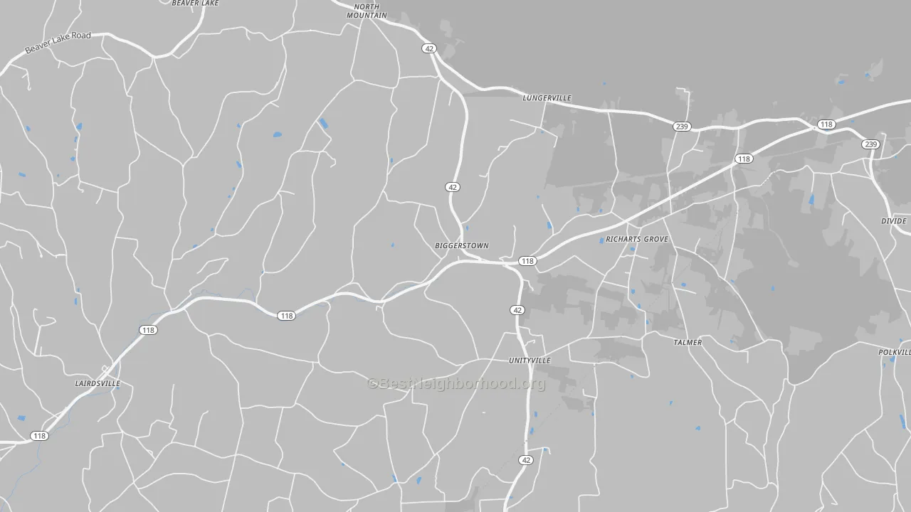 Transit Grade map of Unityville, PA