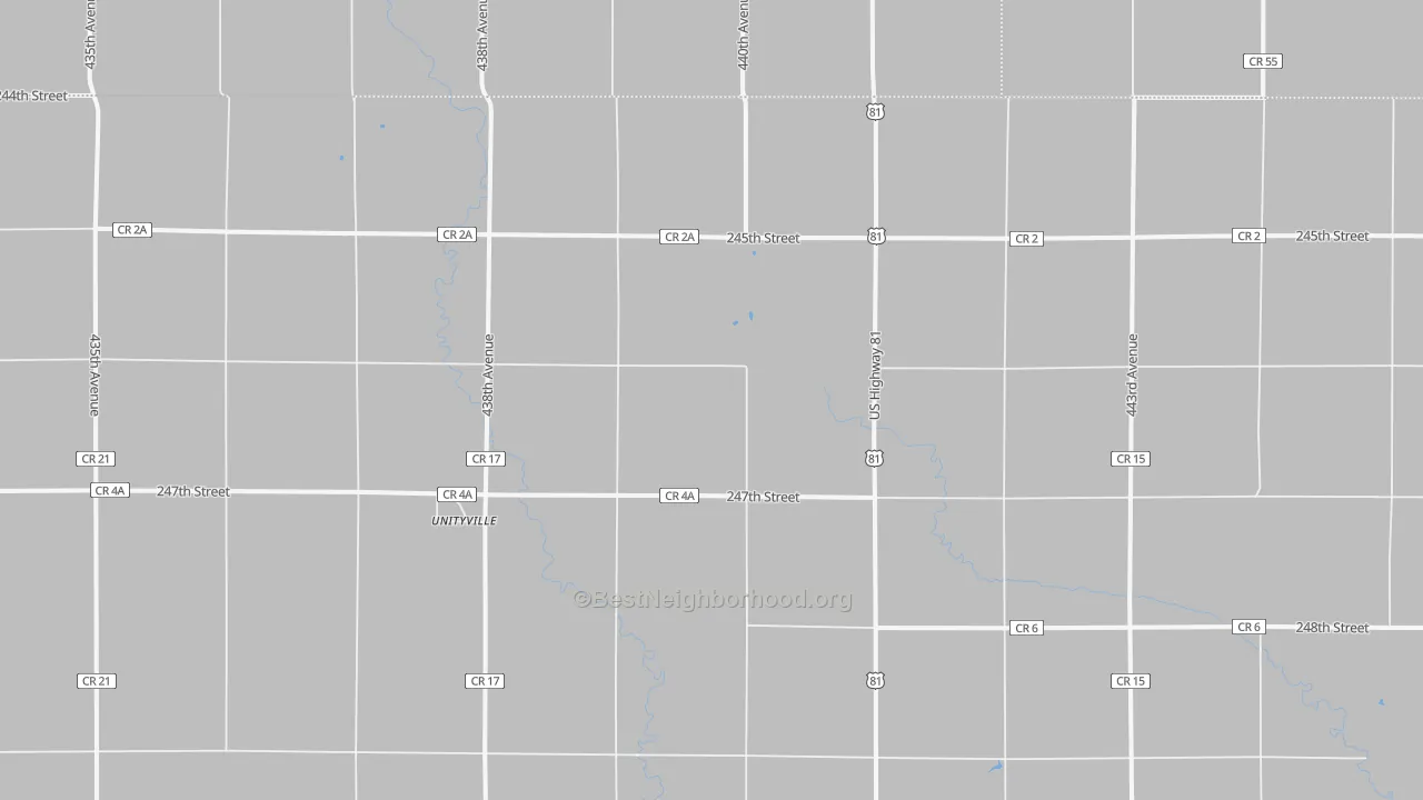 Transit Grade map of Unityville, SD