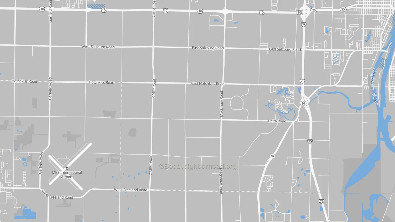 Transit Grade map of University Center, MI