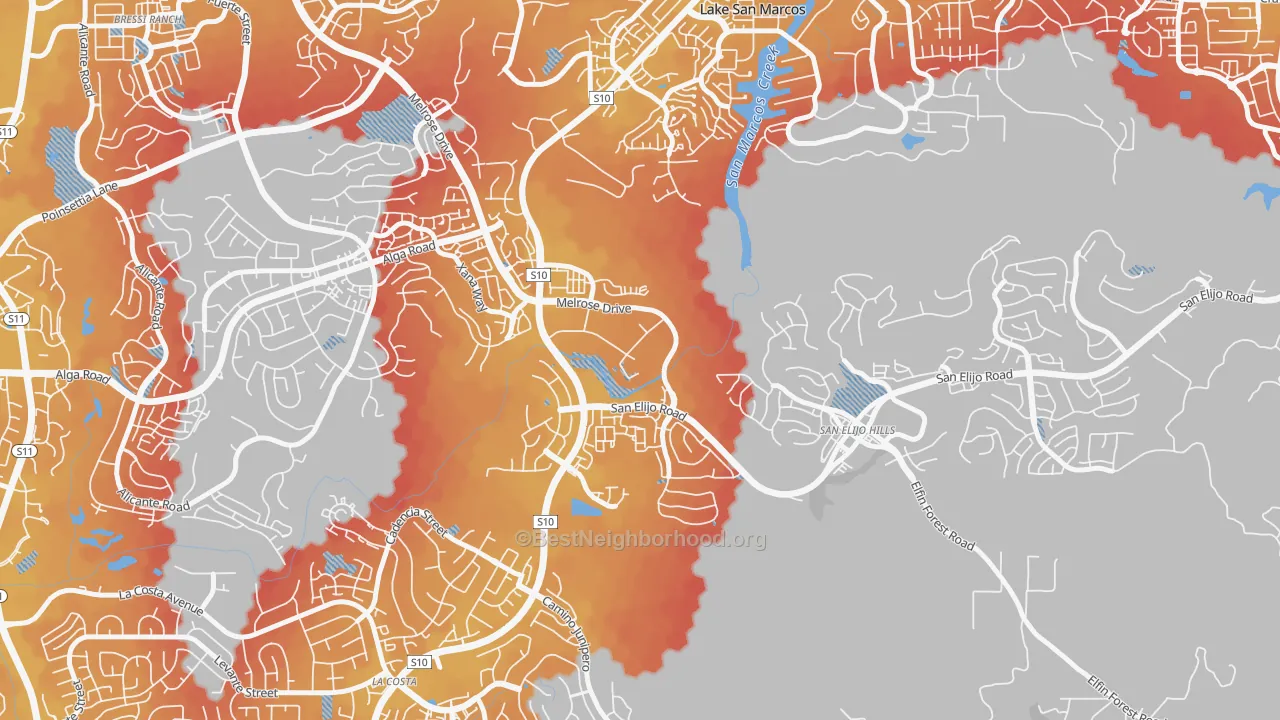 Transit Grade map of University Commons, San Marcos, CA